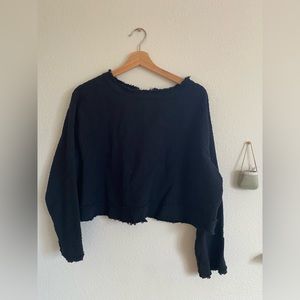 Free People Black Long Sleeve Top Size M Womens